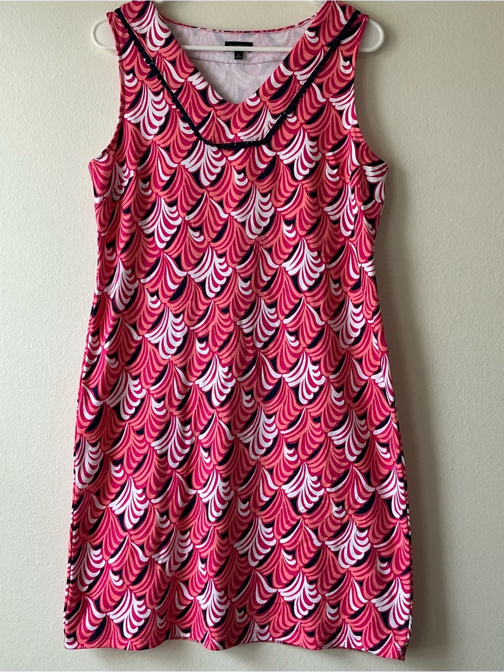 Talbots Cotton Pink Patterned Sleeveless Dress Size M
